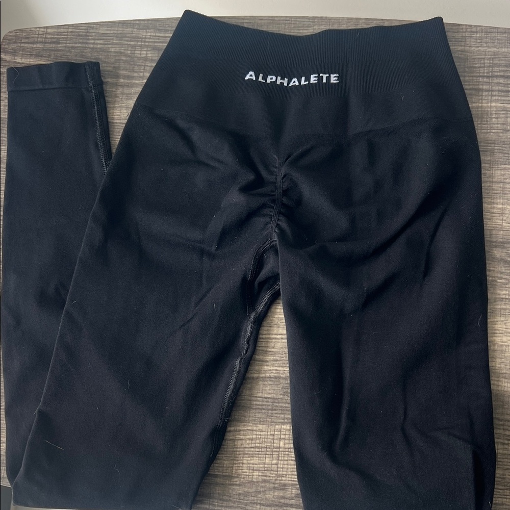 Alphalete Jet Black High-Waisted Leggings